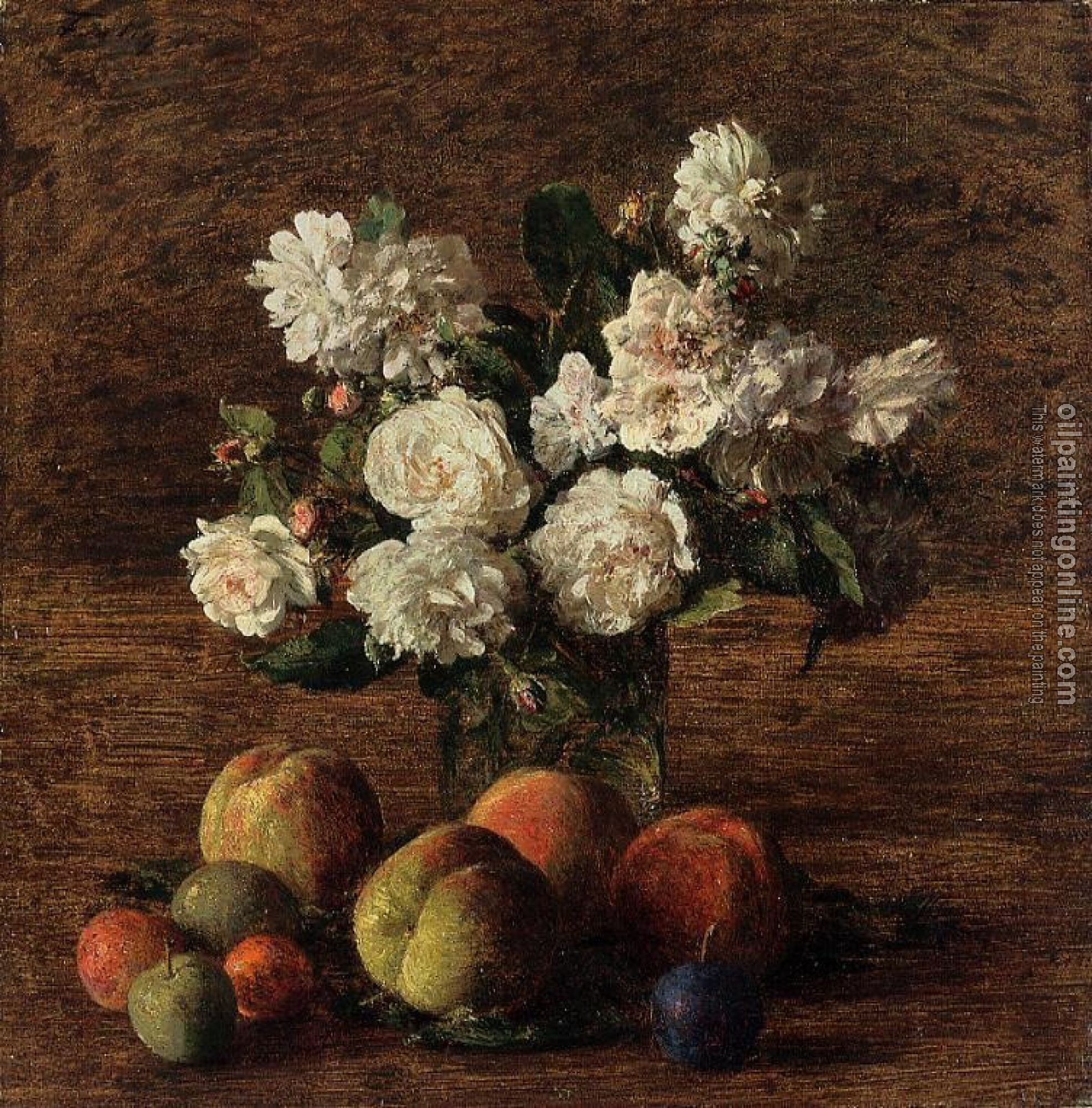 Fantin-Latour, Henri - Still Life Roses and Fruit